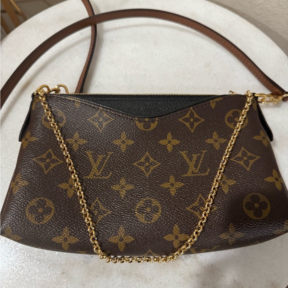 Louis Vuitton Gold Chain Brown Monogram Crossbody